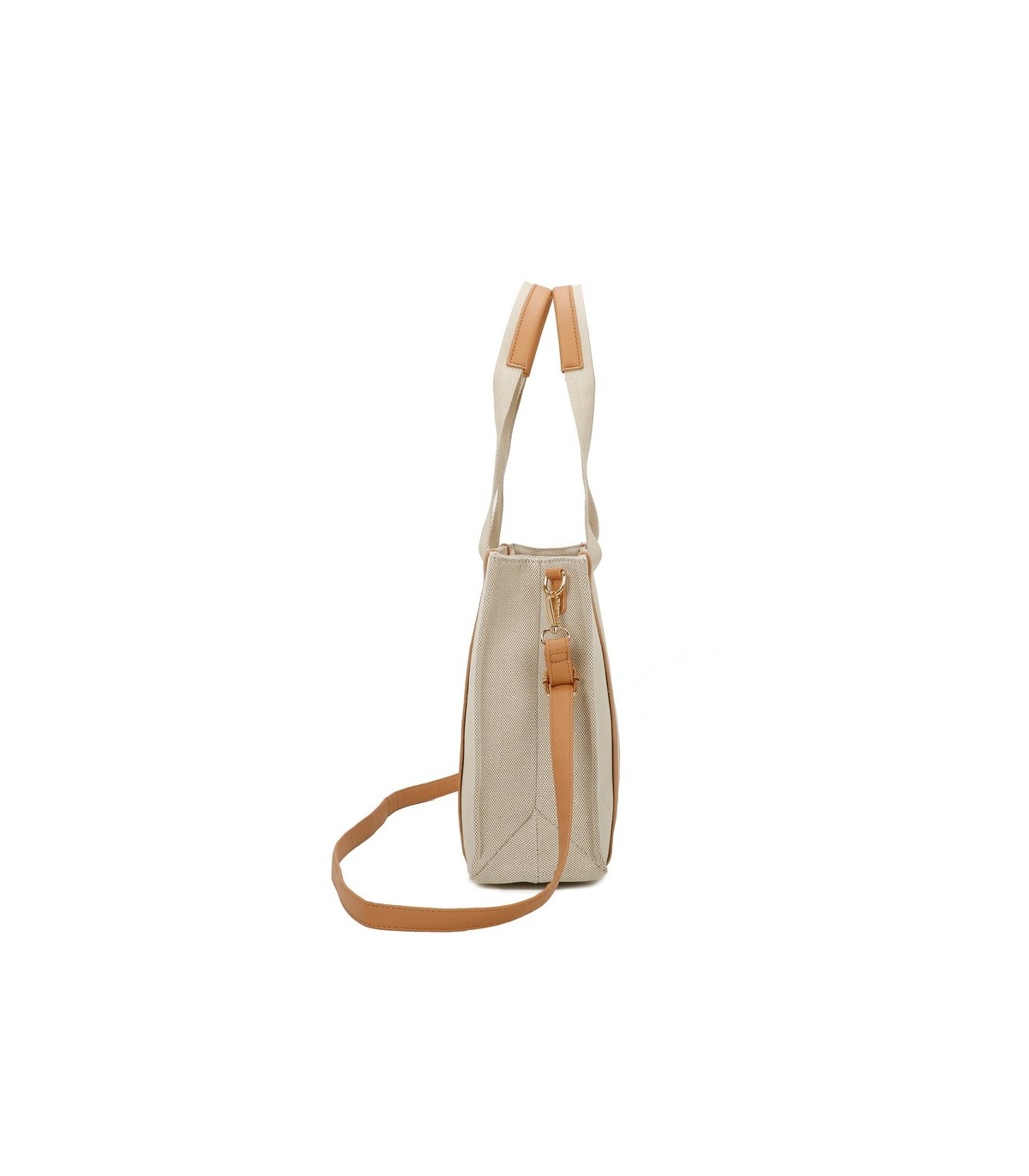 T11703 - Bolso doble y bandolera efecto de cañamo de Playa para mujer