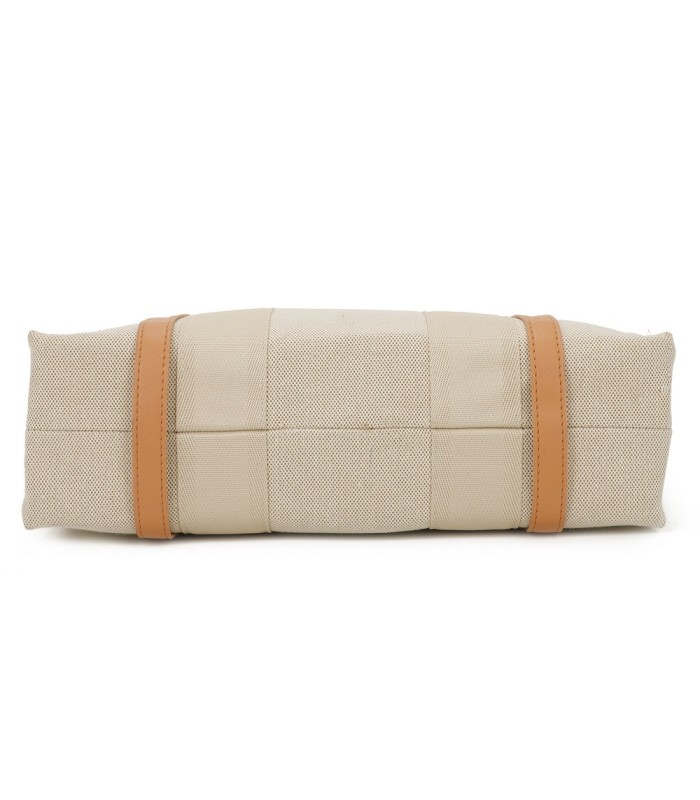 T11703 - Bolso doble y bandolera efecto de cañamo de Playa para mujer