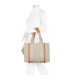 T11703 - Bolso doble y bandolera efecto de cañamo de Playa para mujer