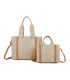 T11703 - Bolso doble y bandolera efecto de cañamo de Playa para mujer