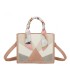 T11705 - Bolso para mujer con bandolera y pañuelo  motivos geométricos de varios colores