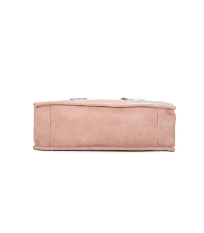 T11706 - Bolso de motivo triangular de colores para mujer con asa y pañuelo muy bonito