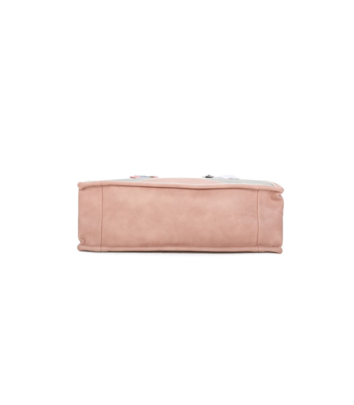 T11706 - Bolso de motivo triangular de colores para mujer con asa y pañuelo muy bonito