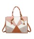 T11706 - Bolso de motivo triangular de colores para mujer con asa y pañuelo muy bonito