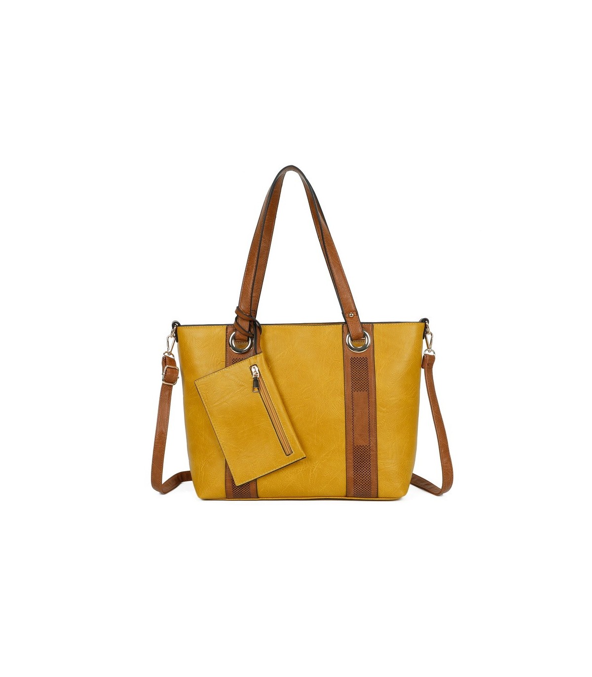T11707 - Bolso con monedero interior bandolera y bolsillo trasero para mujer muy espacioso