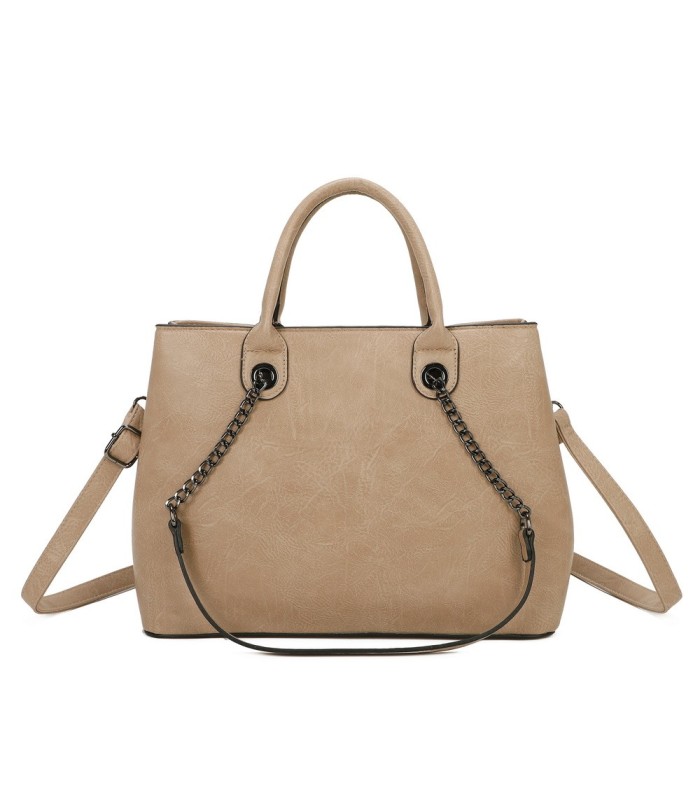 T11710 - Bolso de mano con asas de cadena y bandolera cruzada
