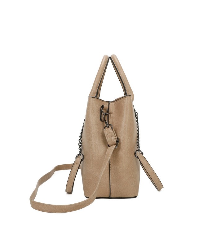 T11710 - Bolso de mano con asas de cadena y bandolera cruzada