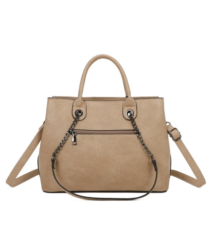 T11710 - Bolso de mano con asas de cadena y bandolera cruzada