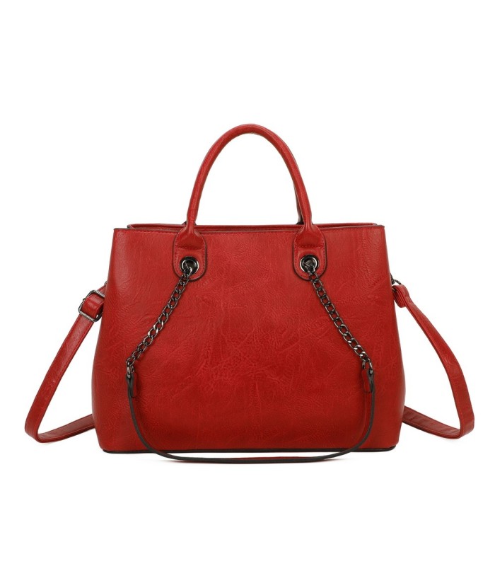 T11710 - Bolso de mano con asas de cadena y bandolera cruzada