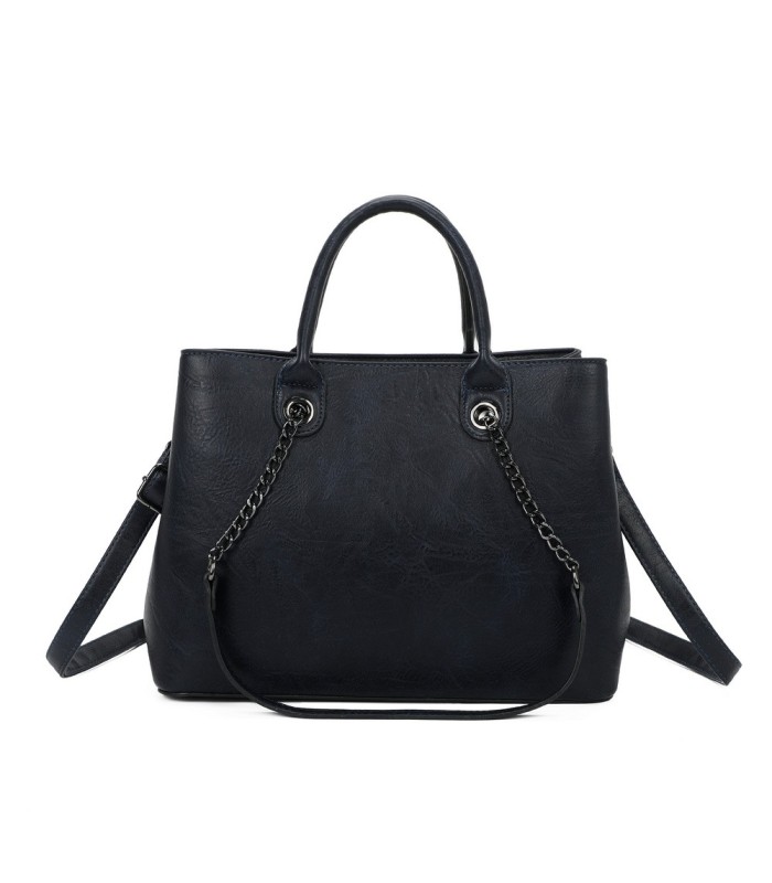 T11710 - Bolso de mano con asas de cadena y bandolera cruzada