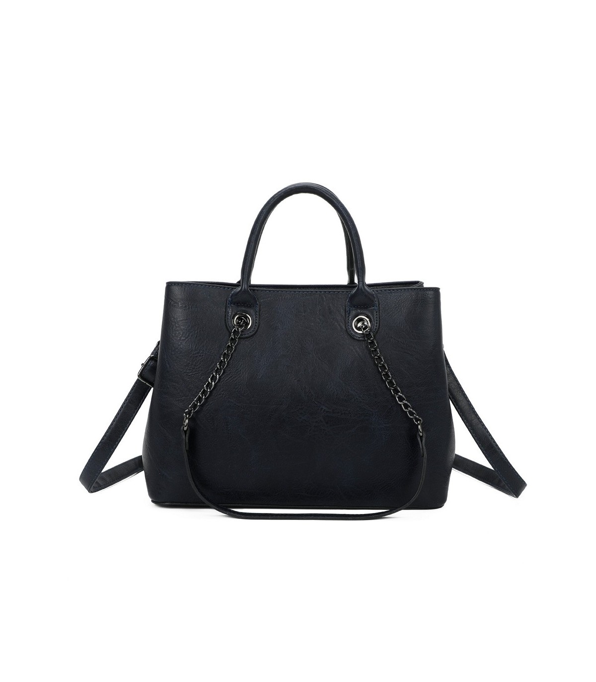 T11710 - Bolso de mano con asas de cadena y bandolera cruzada
