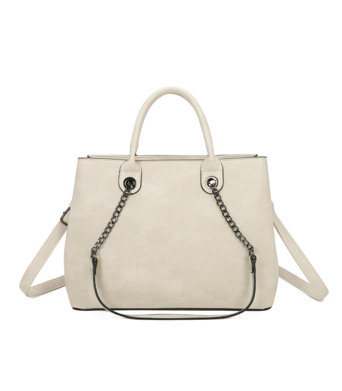 T11710 - Bolso de mano con asas de cadena y bandolera cruzada