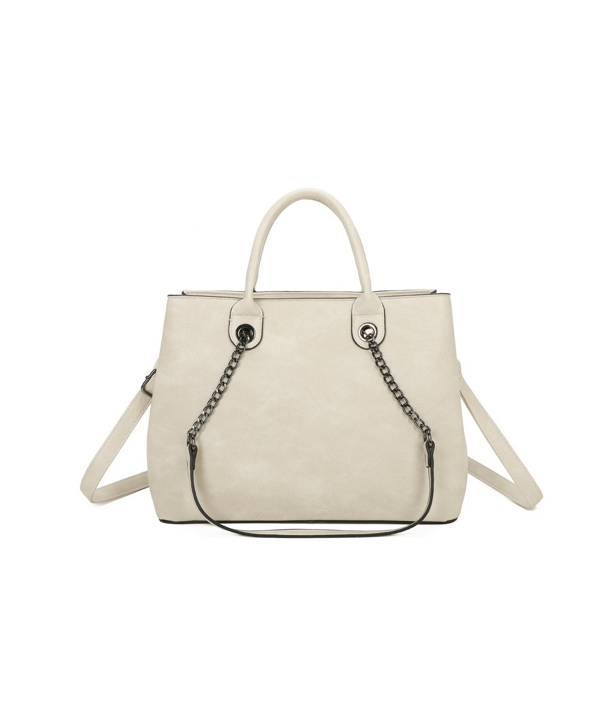 T11710 - Bolso de mano con asas de cadena y bandolera cruzada