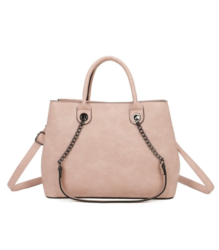 T11710 - Bolso de mano con asas de cadena y bandolera cruzada