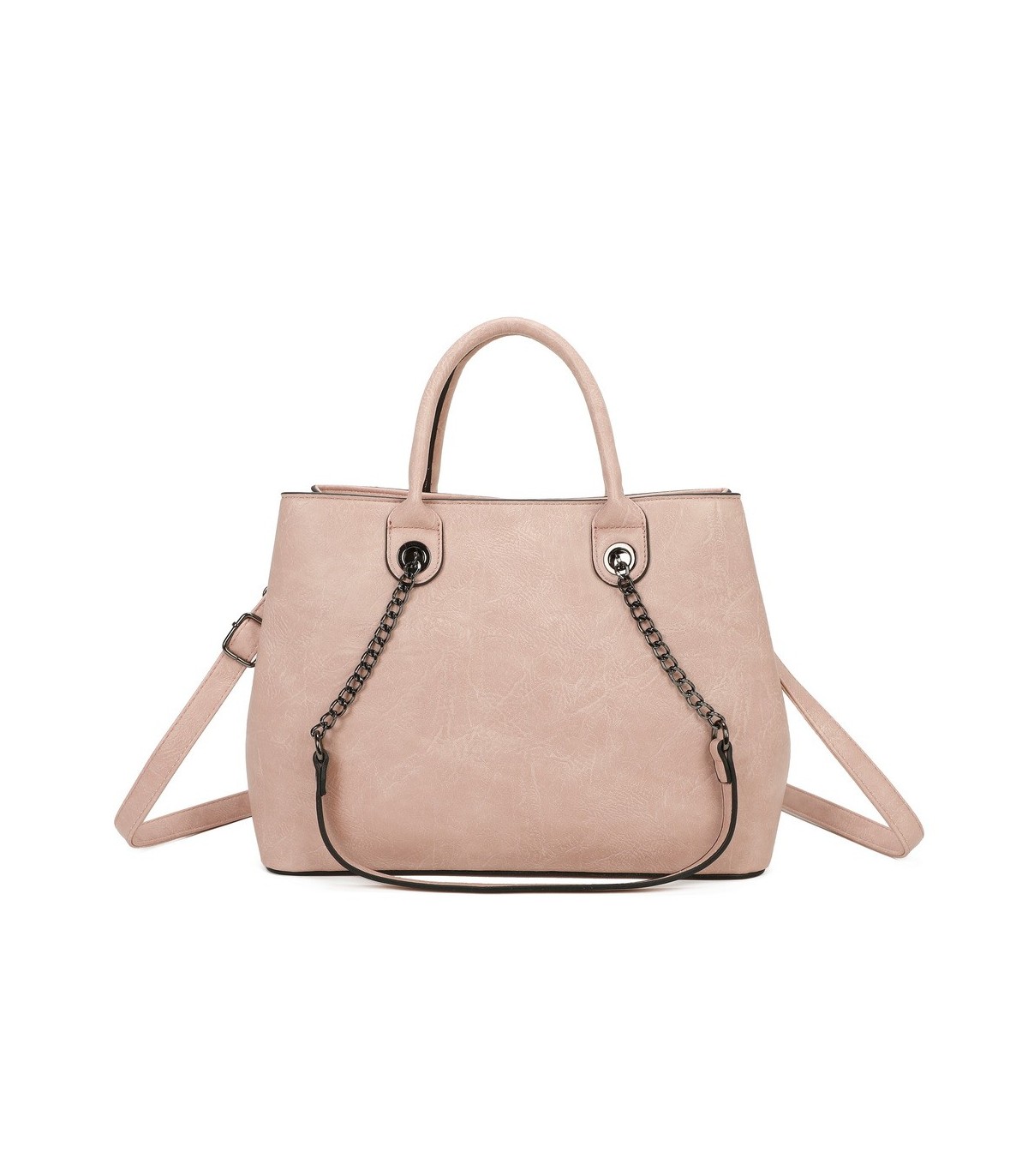 T11710 - Bolso de mano con asas de cadena y bandolera cruzada