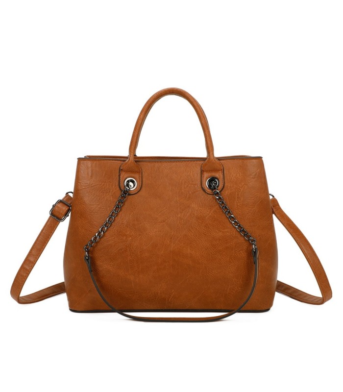 T11710 - Bolso de mano con asas de cadena y bandolera cruzada