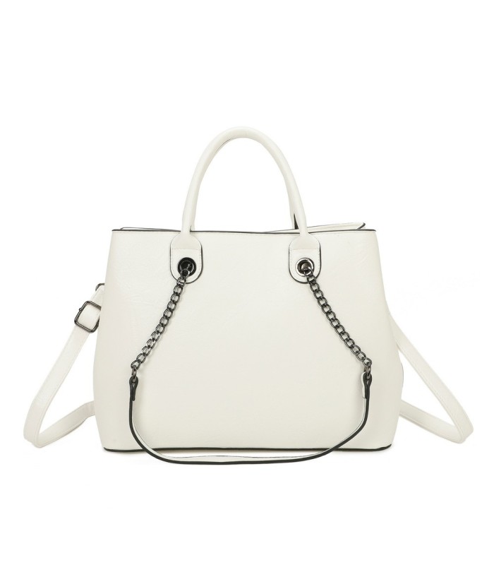 T11710 - Bolso de mano con asas de cadena y bandolera cruzada
