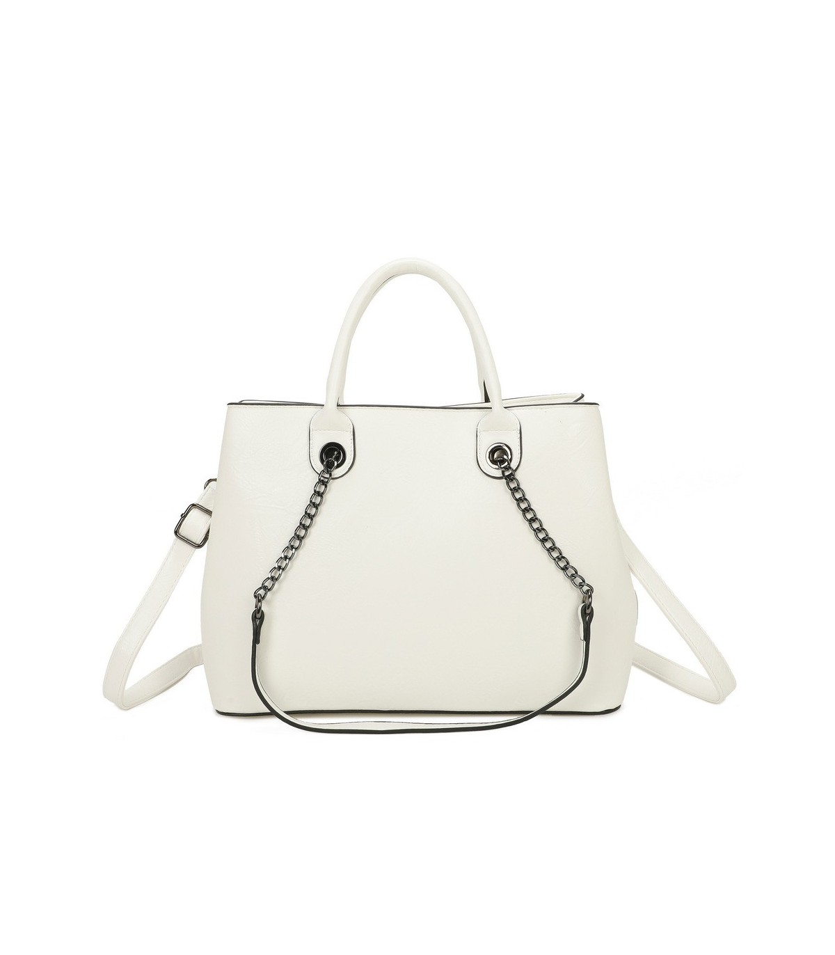 T11710 - Bolso de mano con asas de cadena y bandolera cruzada