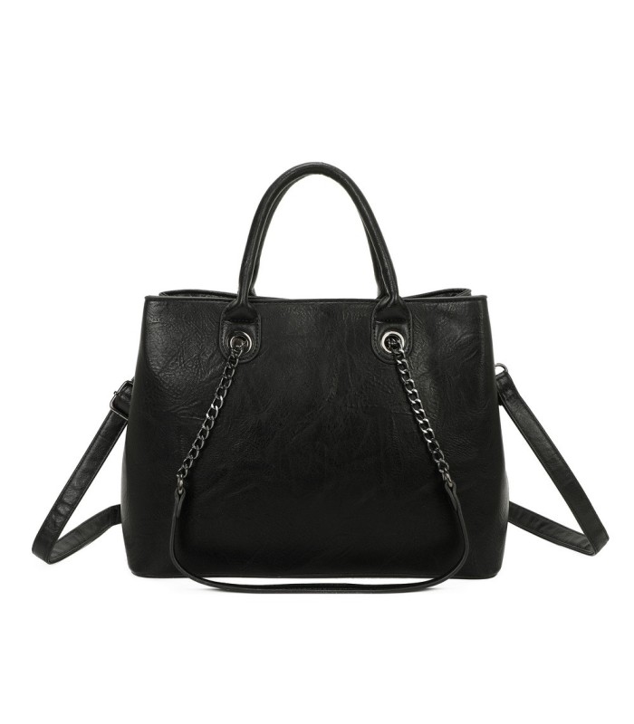 T11710 - Bolso de mano con asas de cadena y bandolera cruzada