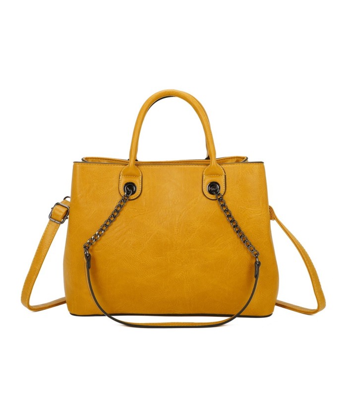T11710 - Bolso de mano con asas de cadena y bandolera cruzada