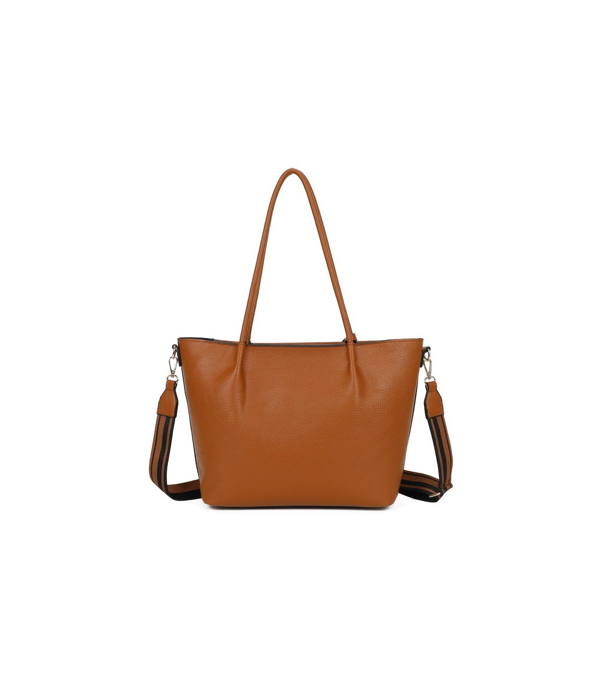 T11719 - Bolso para llevar al hombro y en bandolera cruzada, borla a juego y amplio espacio interior