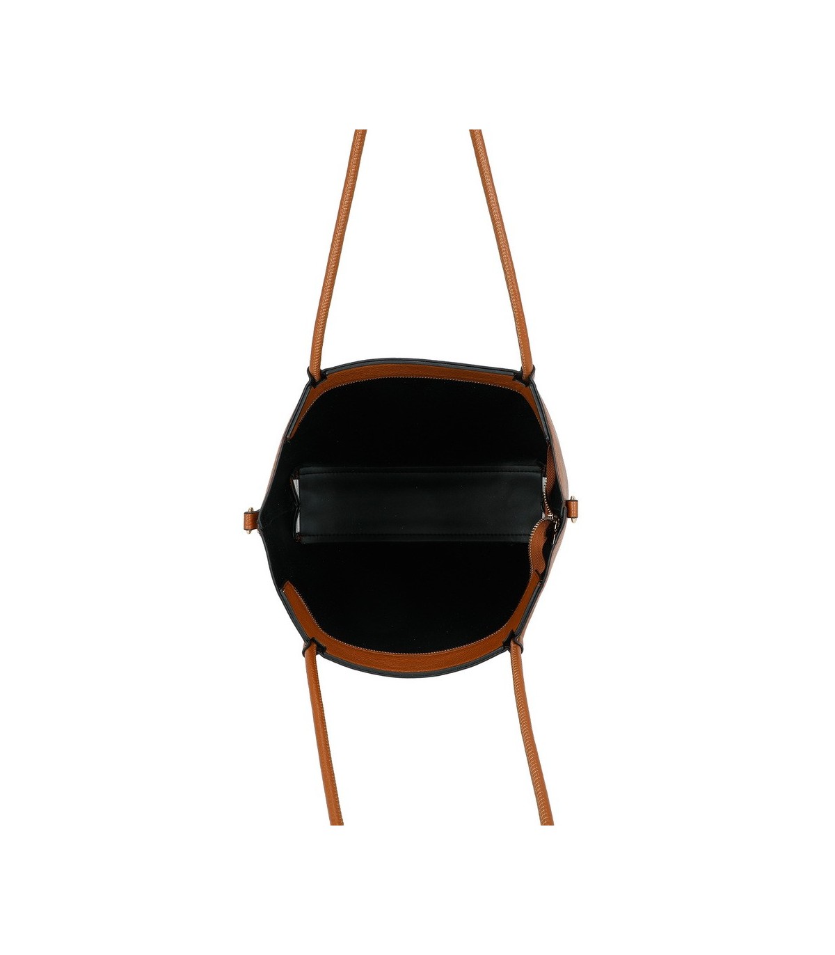 T11719 - Bolso para llevar al hombro y en bandolera cruzada, borla a juego y amplio espacio interior