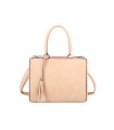 T11731 - Bolso de mano con borla del mismo color tamaño cuadrado para mujer