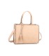 T11731 - Bolso de mano con borla del mismo color tamaño cuadrado para mujer