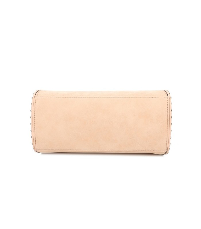 T11731 - Bolso de mano con borla del mismo color tamaño cuadrado para mujer