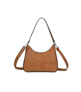 T11732 - Bolso hobo con asa grande para llevarlo en el hombro o con bandolera con textura de plantas