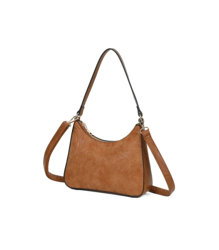 T11732 - Bolso hobo con asa grande para llevarlo en el hombro o con bandolera con textura de plantas