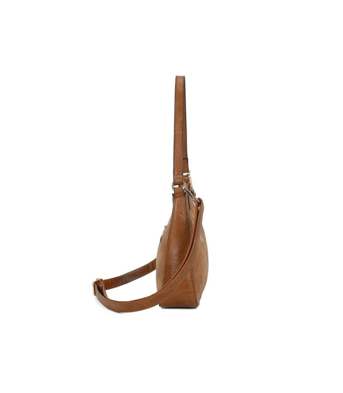 T11732 - Bolso hobo con asa grande para llevarlo en el hombro o con bandolera con textura de plantas