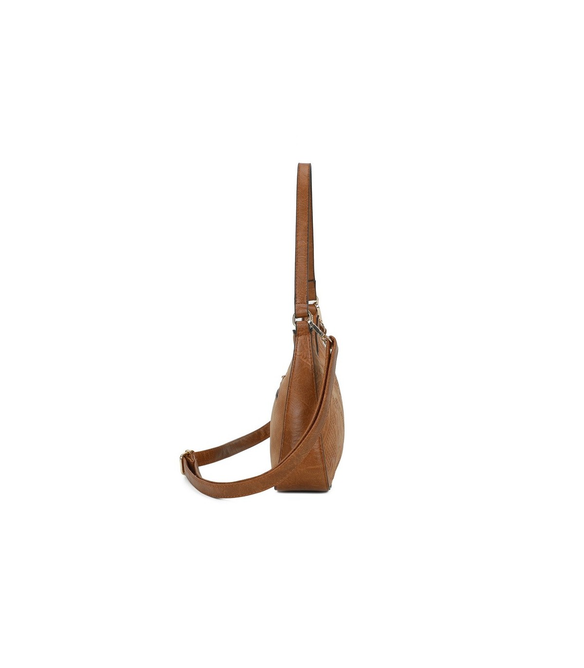 T11732 - Bolso hobo con asa grande para llevarlo en el hombro o con bandolera con textura de plantas
