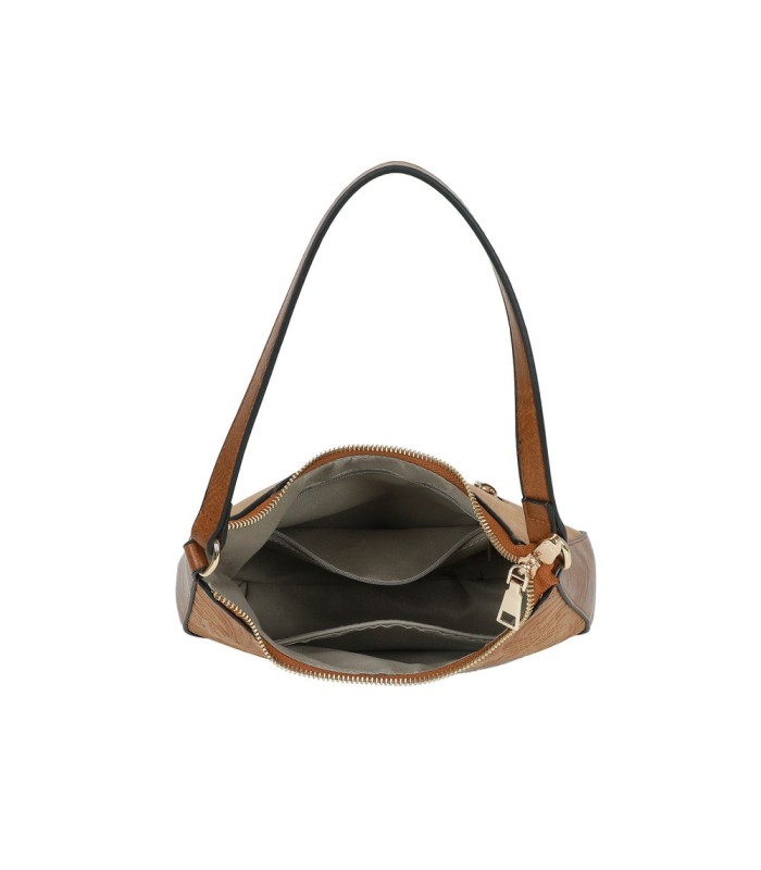 T11732 - Bolso hobo con asa grande para llevarlo en el hombro o con bandolera con textura de plantas