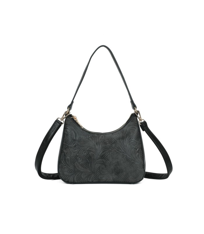 T11732 - Bolso hobo con asa grande para llevarlo en el hombro o con bandolera con textura de plantas