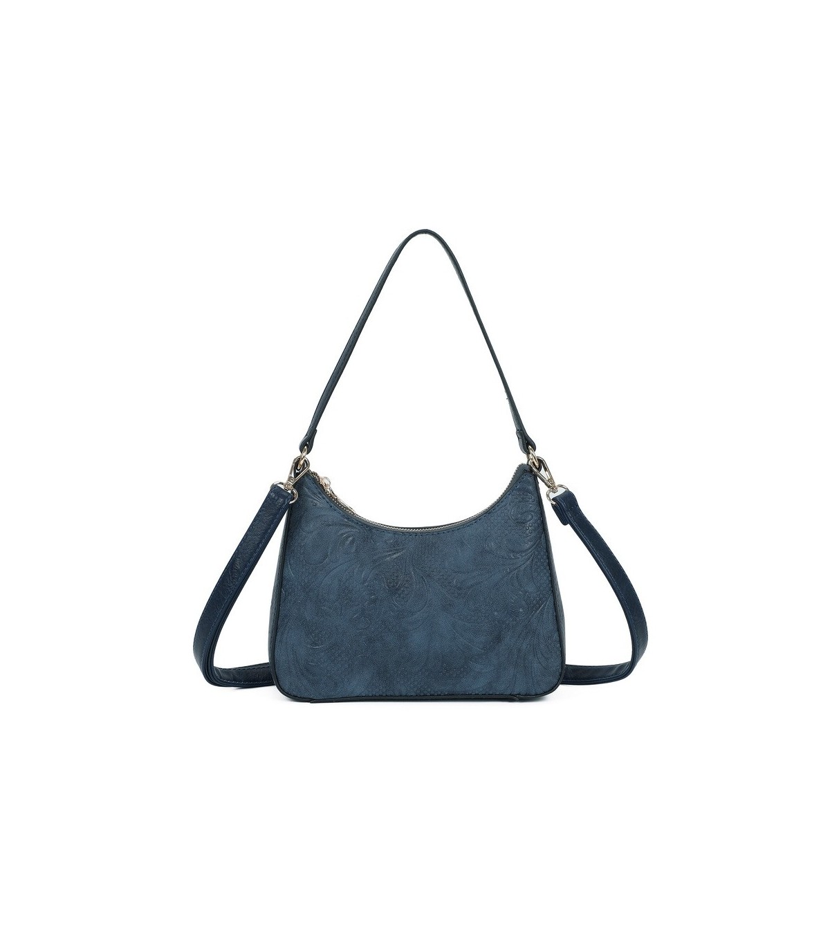 T11732 - Bolso hobo con asa grande para llevarlo en el hombro o con bandolera con textura de plantas