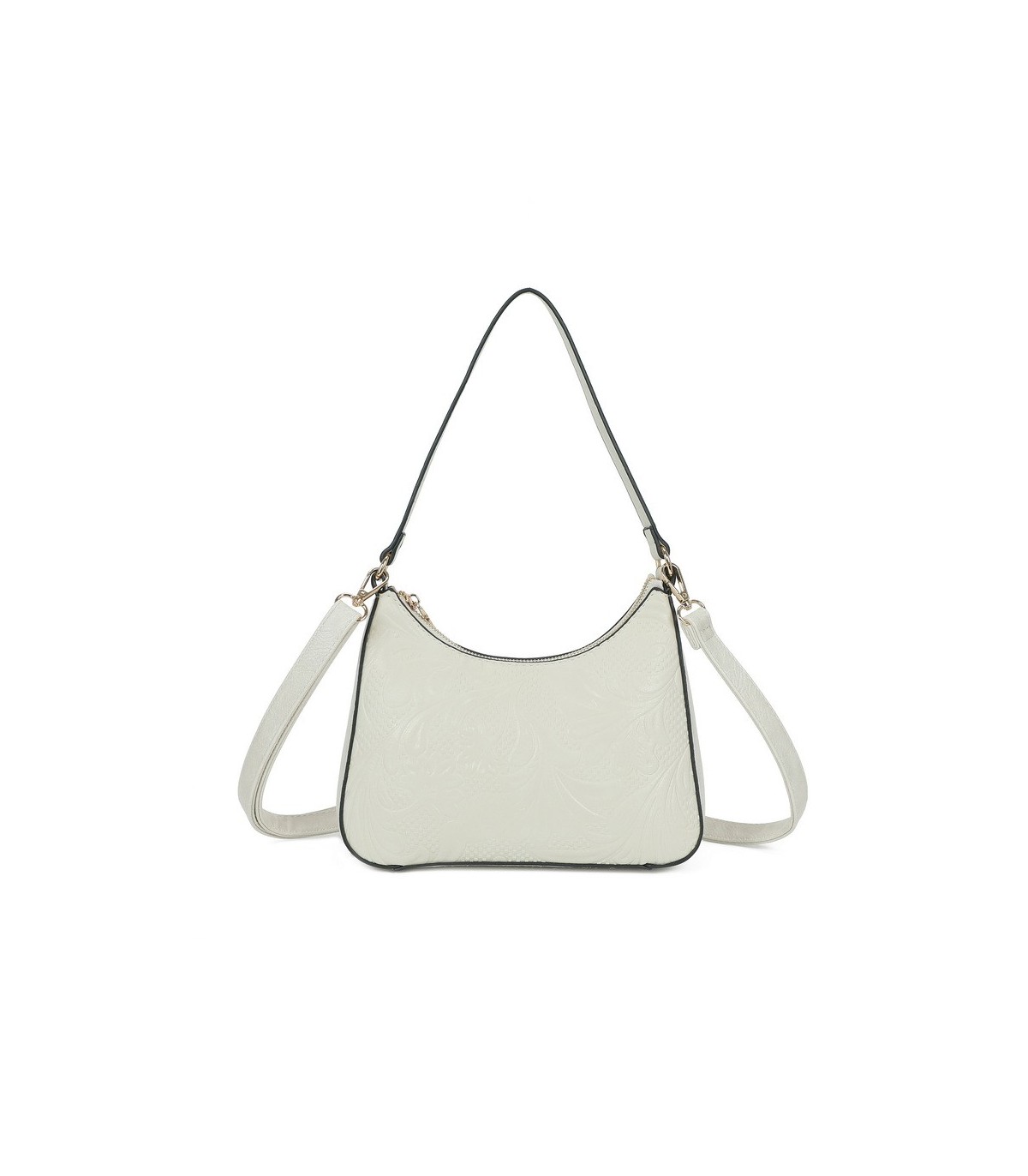 T11732 - Bolso hobo con asa grande para llevarlo en el hombro o con bandolera con textura de plantas