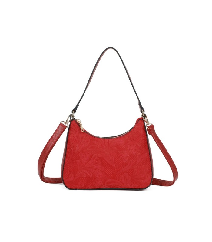 T11732 - Bolso hobo con asa grande para llevarlo en el hombro o con bandolera con textura de plantas