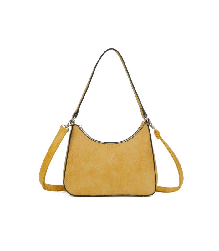 T11732 - Bolso hobo con asa grande para llevarlo en el hombro o con bandolera con textura de plantas