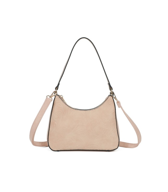 T11732 - Bolso hobo con asa grande para llevarlo en el hombro o con bandolera con textura de plantas