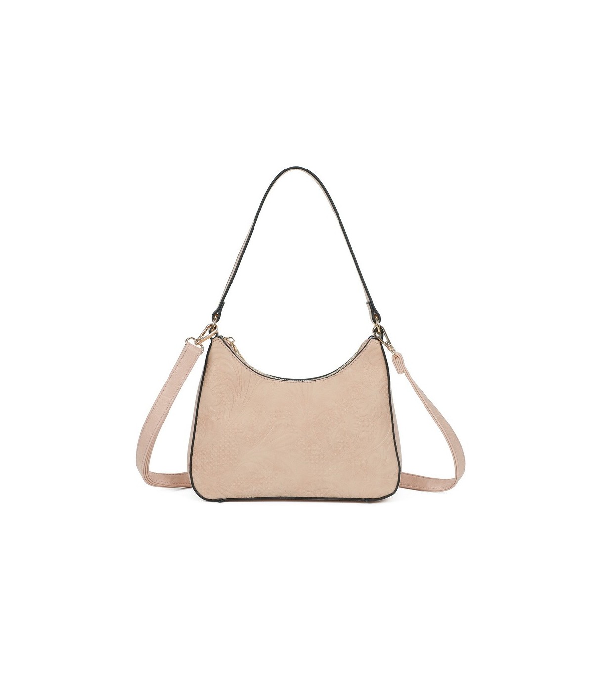 T11732 - Bolso hobo con asa grande para llevarlo en el hombro o con bandolera con textura de plantas