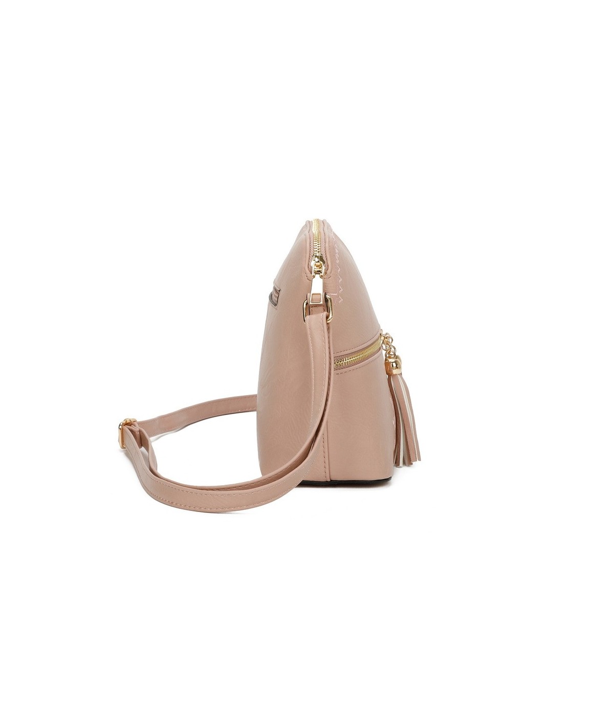 T11524 - Bolso con borla y bandolera con bolsillos delanteros