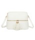 T11524 - Bolso con borla y bandolera con bolsillos delanteros