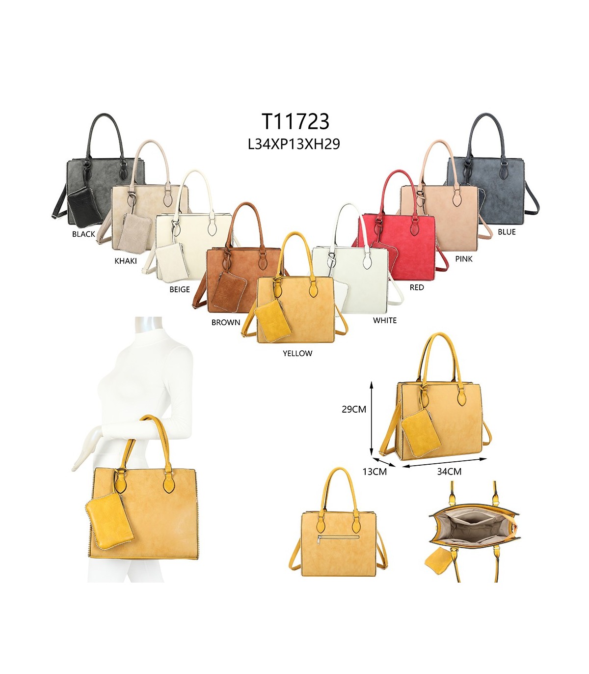 T11723 - Bolso de hombro con monedero ajustable a juego
