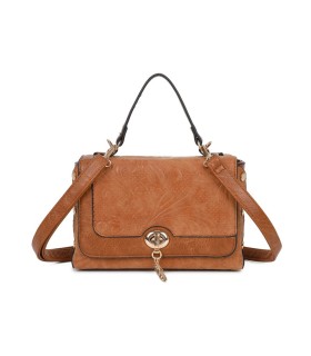 T11729 - Bolso de solapa con cierre de pestillo bandolera a juego