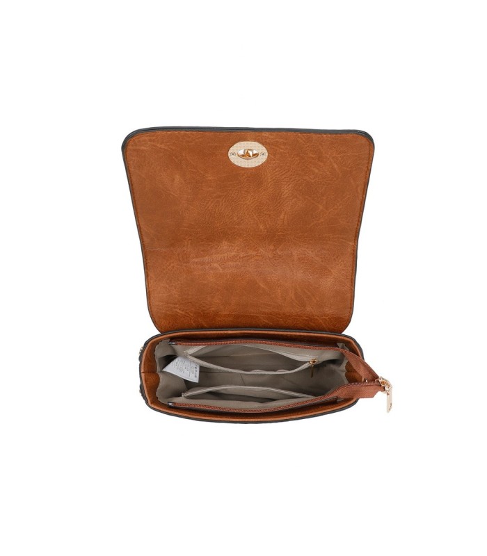 T11729 - Bolso de solapa con cierre de pestillo bandolera a juego