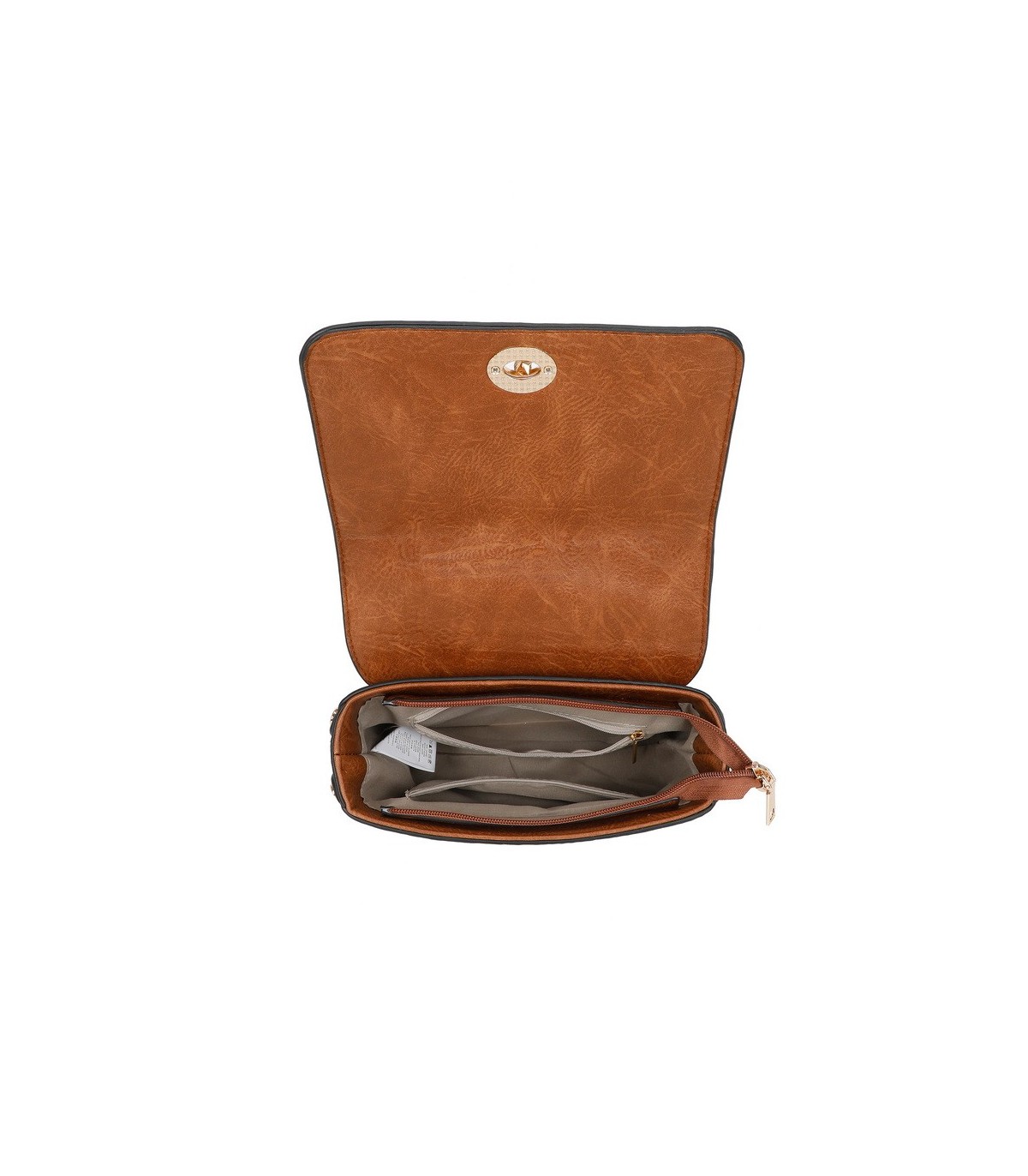 T11729 - Bolso de solapa con cierre de pestillo bandolera a juego