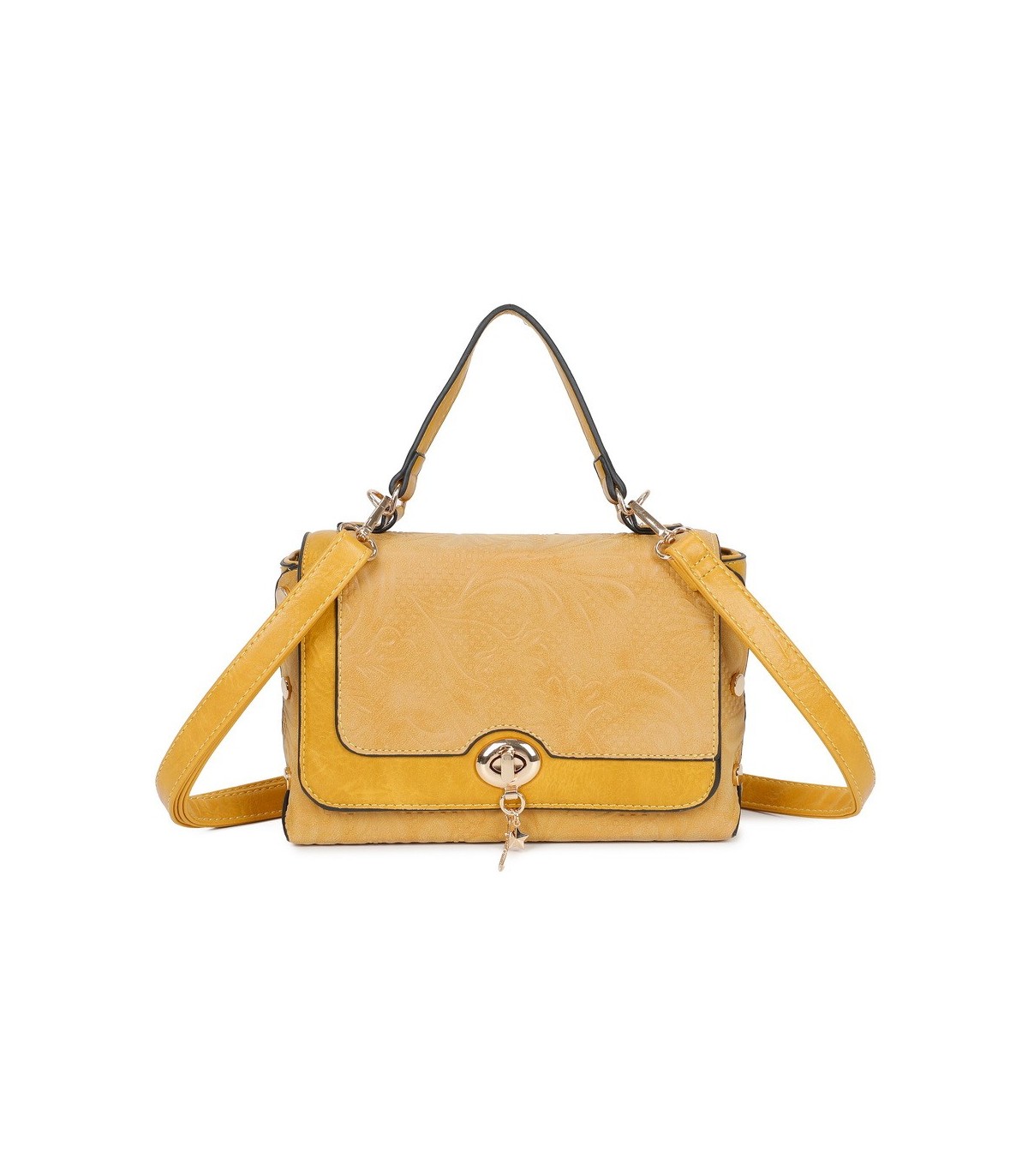 T11729 - Bolso de solapa con cierre de pestillo bandolera a juego
