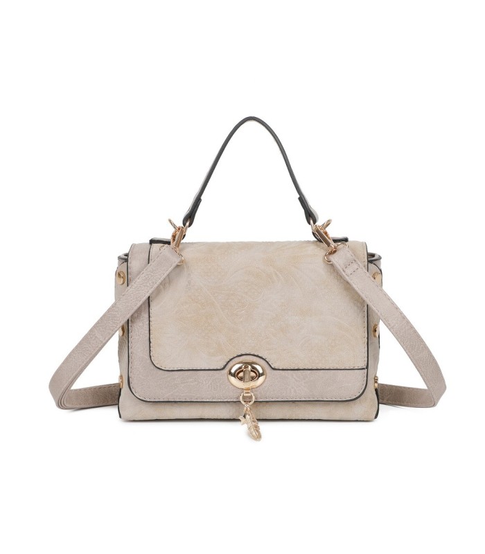 T11729 - Bolso de solapa con cierre de pestillo bandolera a juego