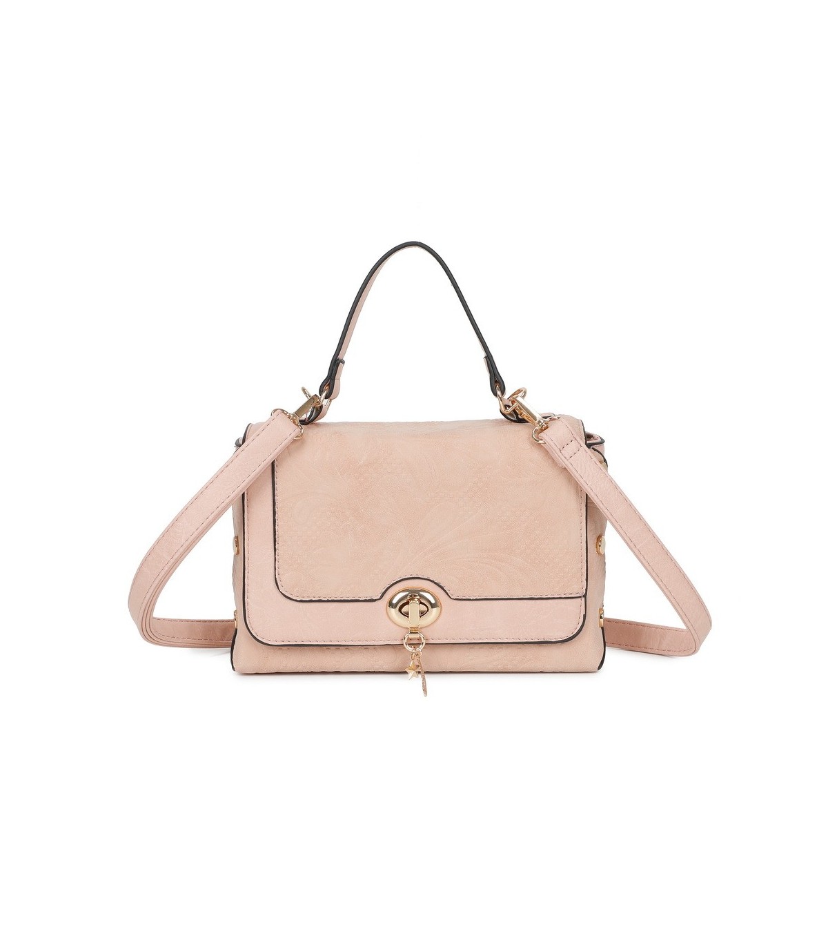 T11729 - Bolso de solapa con cierre de pestillo bandolera a juego